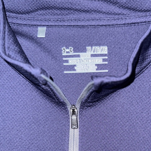 Under Armour XL USA Flag 1/4 Zip Pullover | Loose Fit | Blue Performance Top - Picture 7 of 8